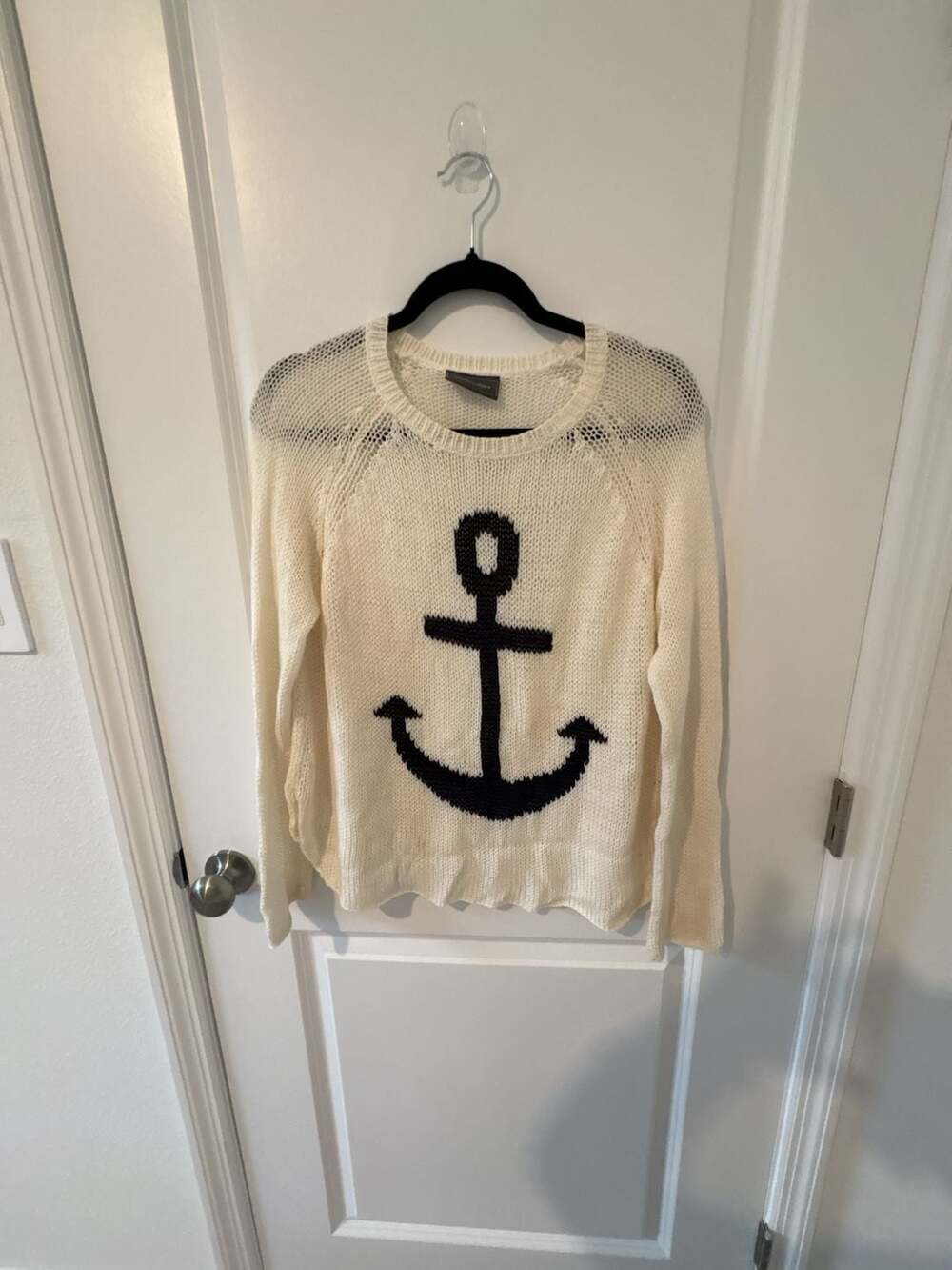 Wooden Ships Paola Buendia Anchor Raglan Cotton Knit Sweater